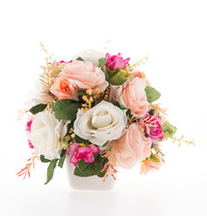 Vase flower isolated on white background