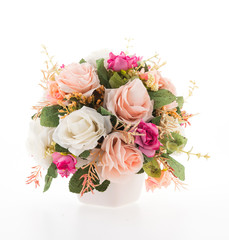 Vase flower isolated on white background