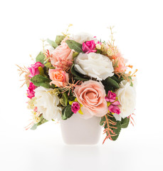 Vase flower isolated on white background