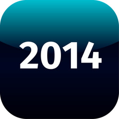 year 2014 blue and black icon