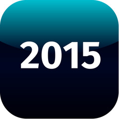 year 2015 blue icon