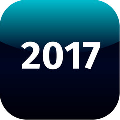 year 2017 blue icon
