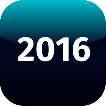 year 2016 blue icon