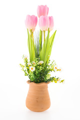 Vase flower isolated on white background