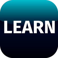 Text Learn blue icon
