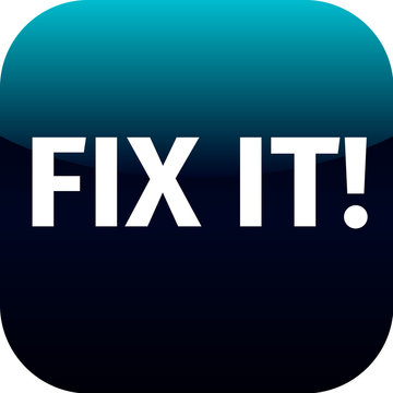 blue icon with the words Fix It