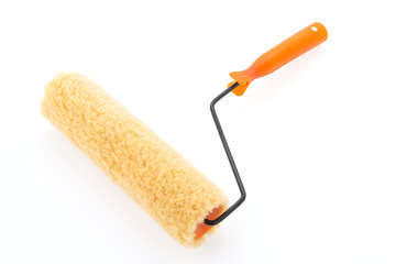 Paint roller brush isolated on white background