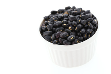 Black beans isolated on white background