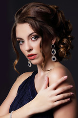 Luxurious Rich Lady with Stylish Earrings