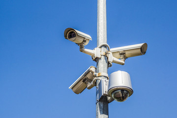 Station security cameras on the pillar