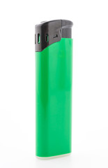 Green lighter isolated on white background