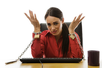 chained to work