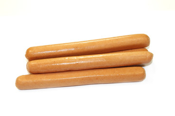saucisses sur fond blanc