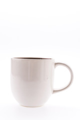 White coffee cup isolated on white