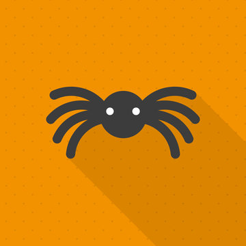 Minimal Halloween background. Spider. Flat design