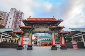 Deurstickers Hong-Kong Wong Tai Sin Temple de beroemde tempel van Hong Kong