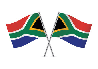 South African flags. Vector illustration.