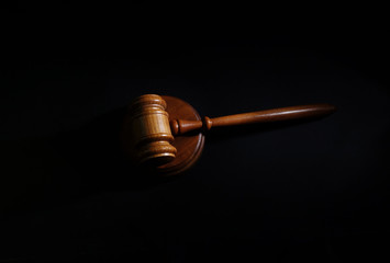gavel on black