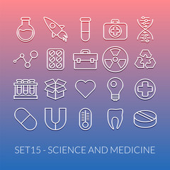 Outline icons thin flat design, modern line stroke style