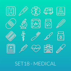 Outline icons thin flat design, modern line stroke style