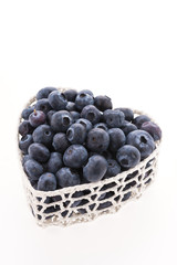 Blueberry basket isolated on white