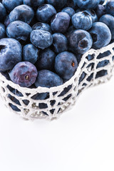 Blueberry basket isolated on white