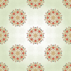 Seamless background with floral delicate round elements