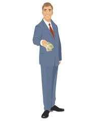Businessman with bills