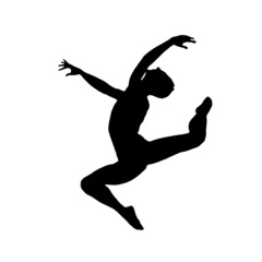 Fototapeta na wymiar Jumping boy silhouette