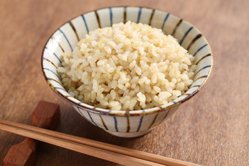 boiled brown rice, healthy japanese food