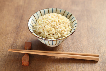 boiled brown rice, healthy japanese food