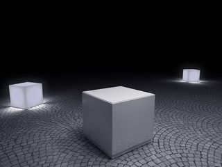white pedestals to place product