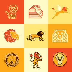 Fototapeta premium lion icons vector set