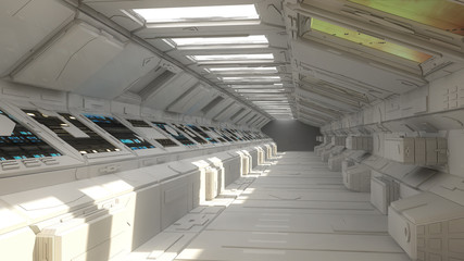 Fototapeta premium SCIFI futuristic interior architecture