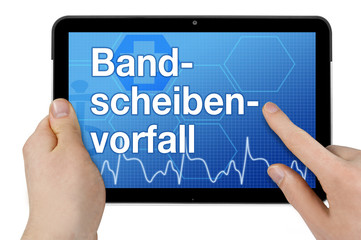 Tablet mit Interface und Bandscheibenvorfall