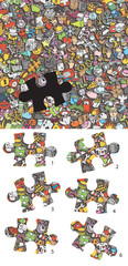 Find the right piece visual game. Solution in hidden layer!