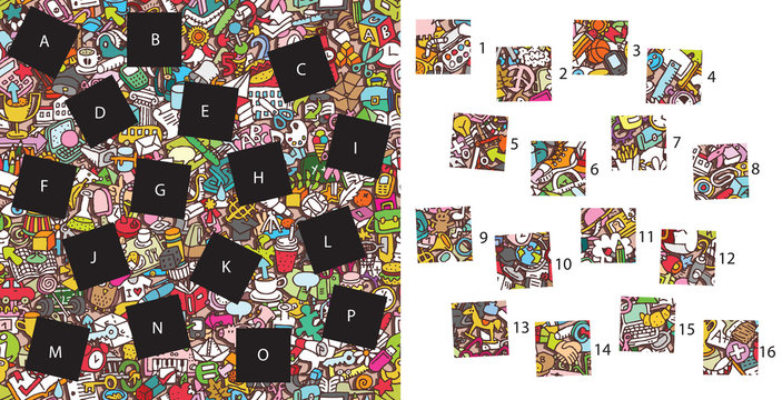 School: Match pieces, visual game. Solution in hidden layer!