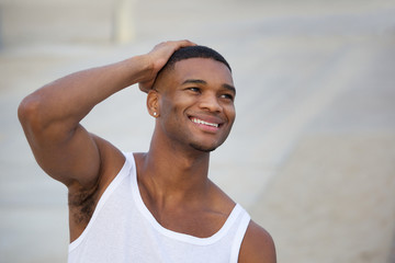 Attractive african american man smiling