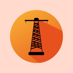 Orange Circle Flat Electric Wiring Icon