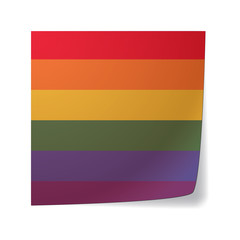 sticky note with a gay pride flag