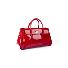 Elegant red purse made of leather