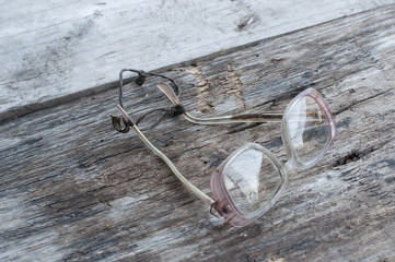 Glasses on a wooden table
