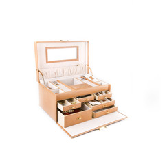 Open box whit jewelery on a white background