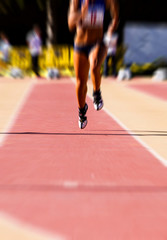 woman, foot race