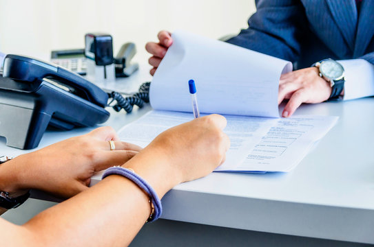 Signing woman