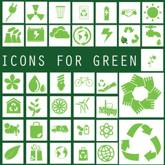 soft green recycle icons