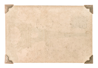 old photo paper with corner isolated on white. grungy cardboard - obrazy, fototapety, plakaty