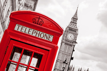 Fototapeta na wymiar Phone booth. London, UK
