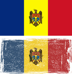 Moldovan grunge flag. Vector illustration