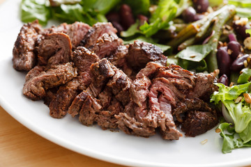 beef with salad